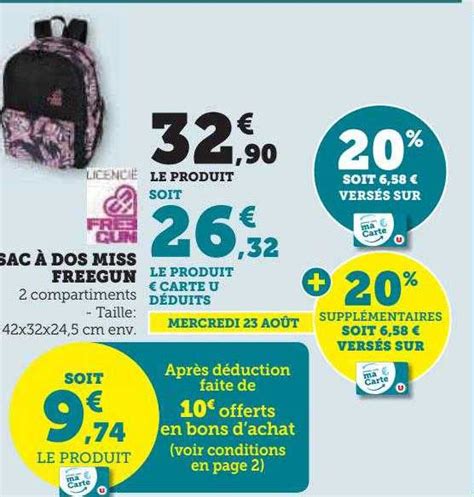 Promo Sac à Dos Miss Freegun chez Hyper U iCatalogue fr