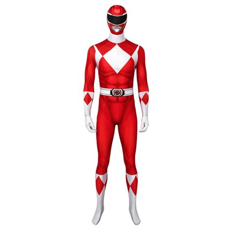 Mighty Morphin Power Rangers Red Ranger Zentai Tuta Costumi Cosplay