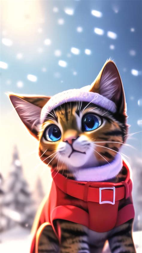 Cute Snow Cat Iphone Wallpaper Hd Iphone Wallpapers