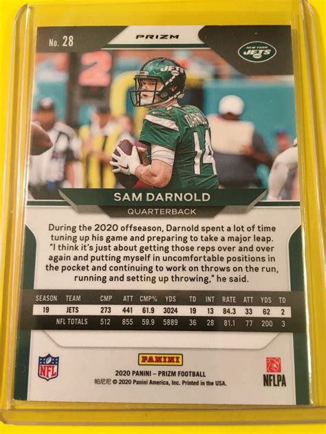 Panini Prizm Sam Darnold Red Cracked Ice Prizm New York Jets