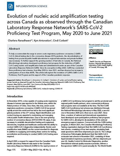 Canadian Laboratory Response Networks SARS CoV 2 Proficiency Testing