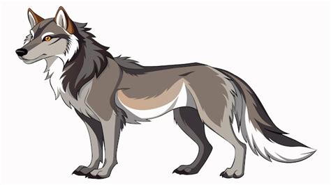 Premium Vector | A drawing of a wolf that has a brown face