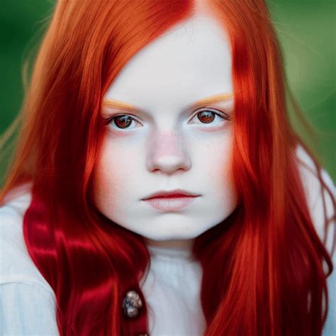 Red Haired Girl Portrait In Van Style · Creative Fabrica