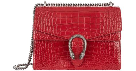 Gucci Dionysus Croc Shoulder Bag In Pink Lyst