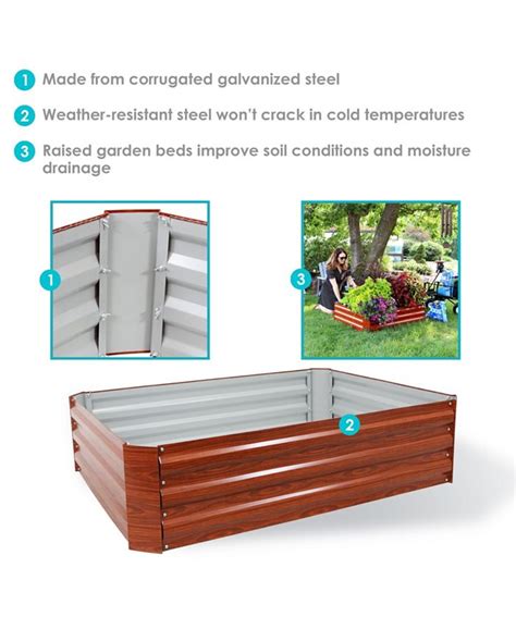 Sunnydaze Decor Galvanized Steel Rectangle Raised Garden Bed 47 In