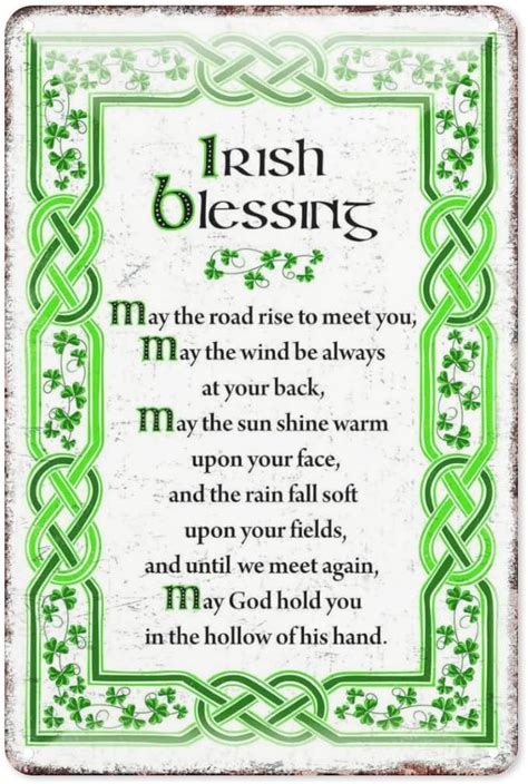 Amazon.com: Irish Blessing Metal Sign Celtic Knot Design Wall Plaque ...