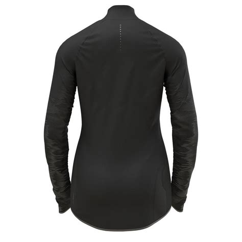 Odlo Zeroweight Ceramiwarm Zip Hardloopshirt Lange Mouwen Zwart Dames