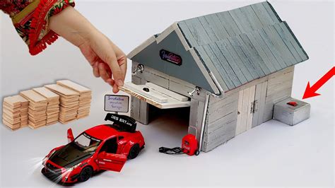 Building A Realistic Miniature Garage Diy Wooden Mini Garage Youtube