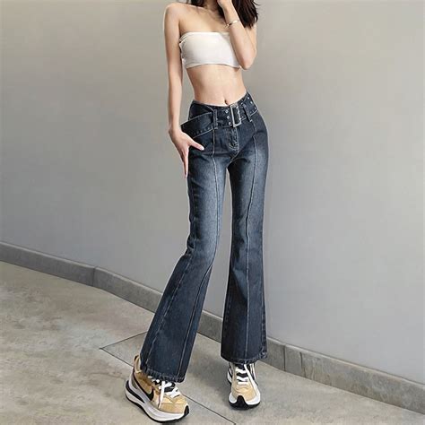 Quần Jeans Nữ Lưng Cao Ống Loe Thời Trang Hàn Shopee Việt Nam