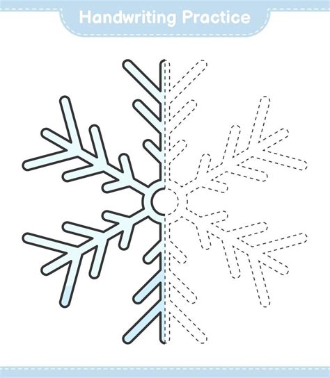 Handwriting practice. Tracing lines of Snowflake. Educational children ...