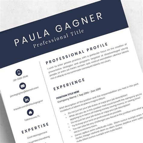 Paula Modern And Professional Resume Template