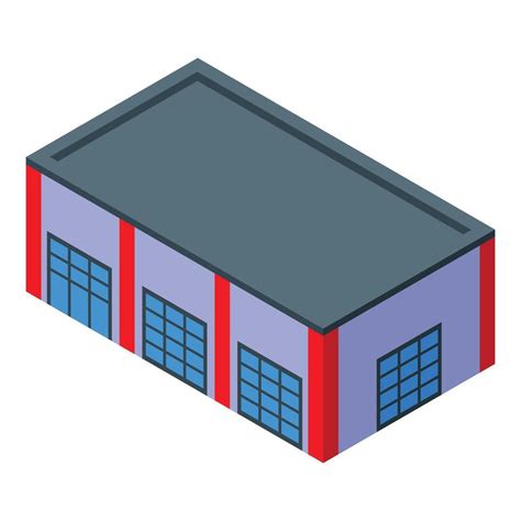 Colorful isometric illustration of a modern warehouse building with a flat roof 46041325 Vector ...