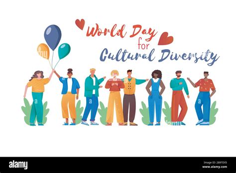 World Day For Cultural Diversity Flat Poster Vector Template Stock