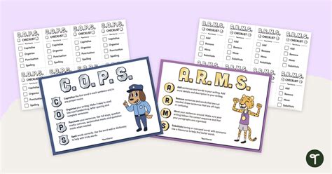 Arms And Cops Editing Posters And Checklists Landscape Teach Starter