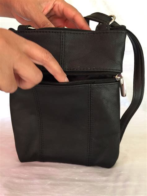 Leather black purse bag Leather purse crossbody fully adjustable strap