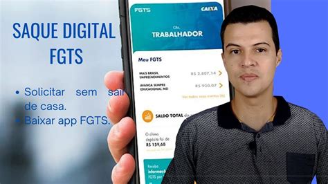 SAQUE DIGITAL FGTS APP FGTS Na prática como informar conta para