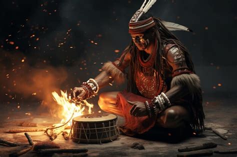 Premium Photo Indigenous Drummer Performing A Traditional Ritual 00527 01