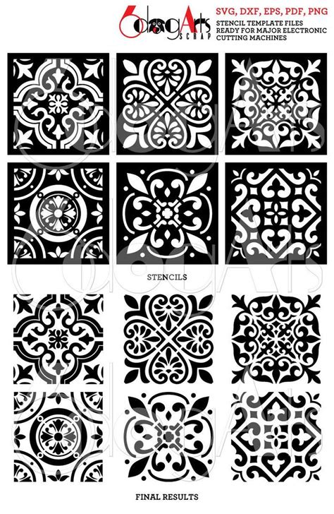 X Tile Wall Floor Cookie Stencil Digital Templates Svg Etsy Floor