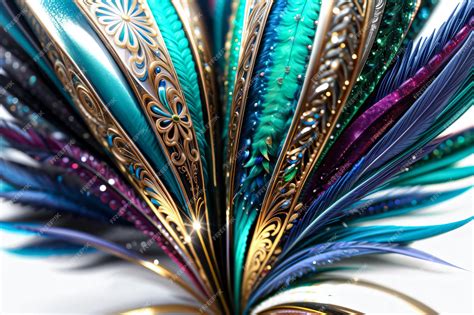 Premium Photo Glitter Feathers With Gems And Shimmer Carnaval