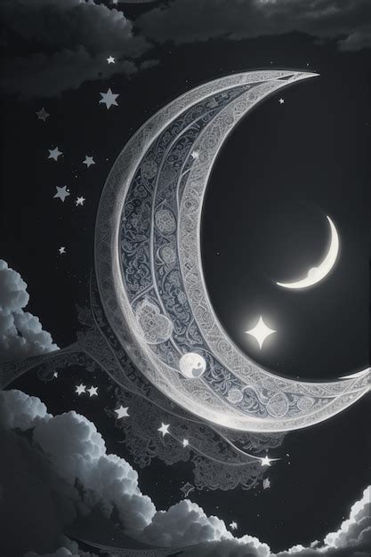 Premium AI Image | the crescent moon the most famous Islamic symbol