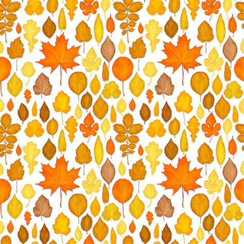 Premium Vector Seamless Pattern Of Autumn Leaves Vector