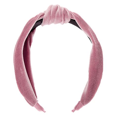 Velvet Knotted Headband Pink Claire S Us