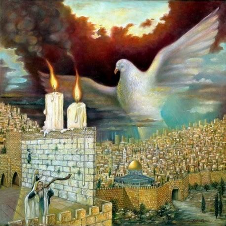 Israel Rubinstein - Dove Of Peace | Jewish Art Oil Painting Gallery