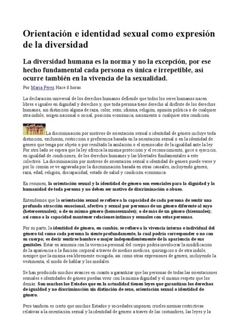 Identidad Y Orientacion Sexual Pdf Orientación Sexual Género