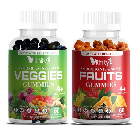 VITINITY Superfood Veggie & Fruit Gummies - Daily Health Supplement for ...