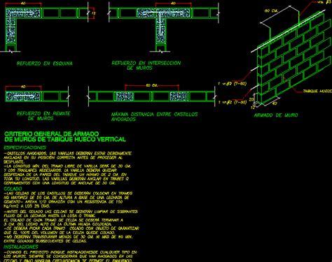 Muros De Block En Autocad Descargar Cad Gratis Kb