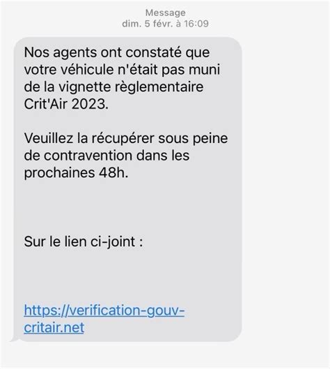 Sms Vignette Critair Attention Aux Arnaques Mesinfos