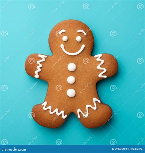 Christmas Gingerbread Man On A Bright Background Stock Photo Image