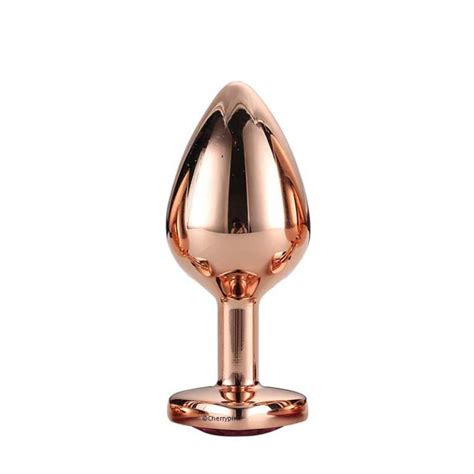 Gleaming Love Rose Gold Butt Plug Sex Toys Cherry Pink