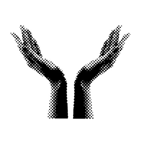 Premium Vector Black And White Illustration Of Two Hands Modern