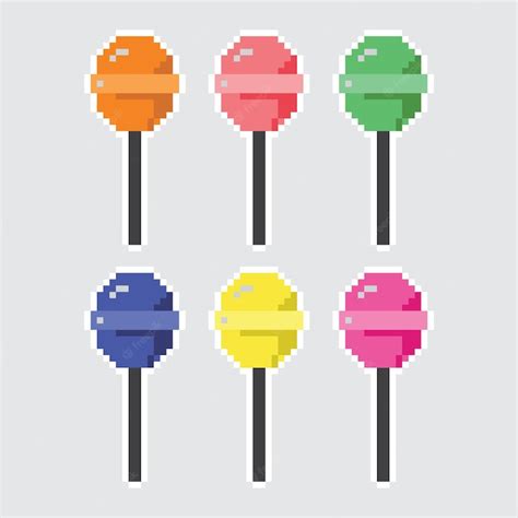 Pixel Art Bonbon Sucette Vecteur Premium