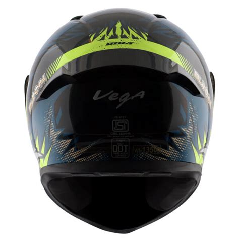 Vega Bolt Bunny Helmet Black Blue Arihant Helmets