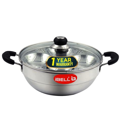 Ibell P G Multi Purpose Kadai With Idli Maker Stainless Steel