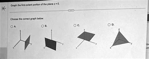 SOLVED: Graph the first-octant portion of the plane z=5. KK Choose the ...