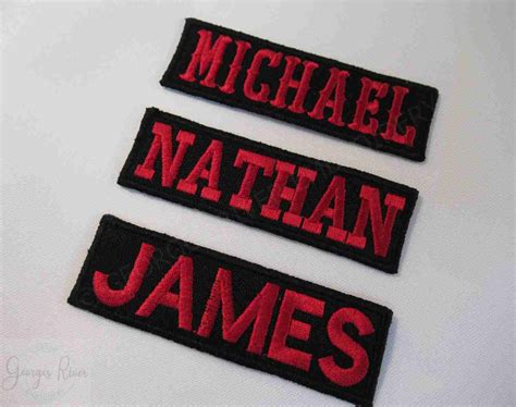 Custom Embroidered Name Patch Rectangle 6cm Georges River Embroidery