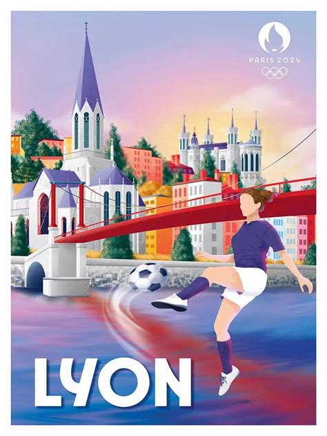 Affiche Jo Officiel Lyon Multi Couleurs Editor L40 X H30 Cm Leroy