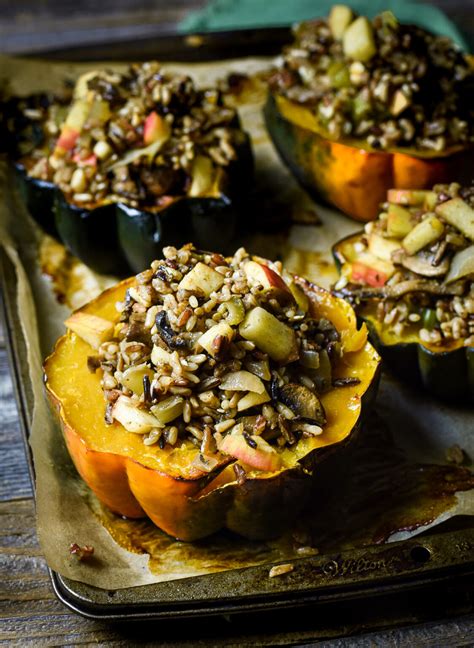 Wild Rice Stuffed Acorn Squash Vegan Oil Free Shane And Simple