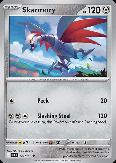 Skarmory sv3 142 | Pokemon TCG POK Cards