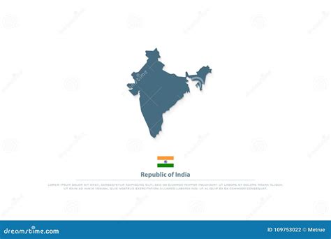 Republic Of India Isolated Maps And Official Flag Icon Vector Indian