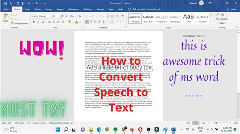 How To Enable Voice Typing In Ms Word Voice Typing In Ms Word