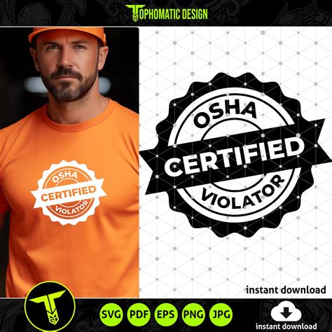 Osha Certified Violator Svg Stamp Design Funny Gag Ts Coworker