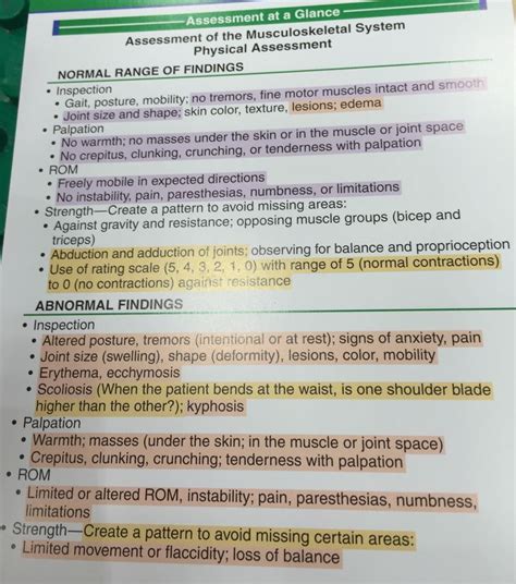 Musculoskeletal Assessment Musculoskeletal System Nursing Assessment