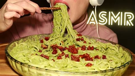 ASMR Spaghetti With CREAMY PESTO PASTA Mukbang No Talking Eating