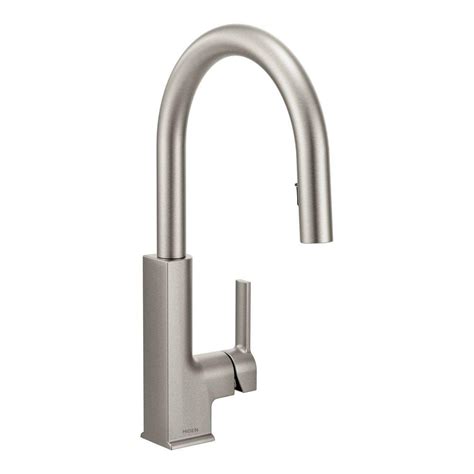 Moen Sto Single Handle Pull Down Sprayer Kitchen Faucet With Reflex In