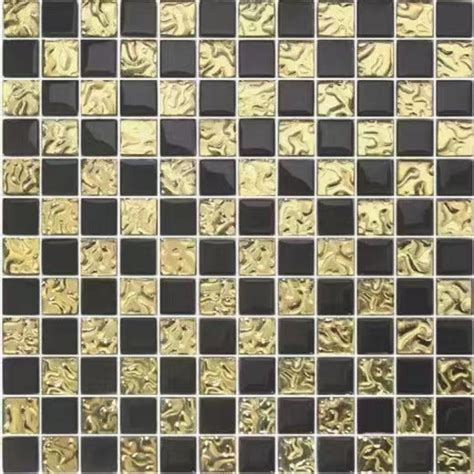 Electroplated Gold Mix Black Glass Mosaic Kitchen Backsplash Cgmt9223