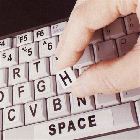 Large Print Keyboard Labels for PCs- Black-White